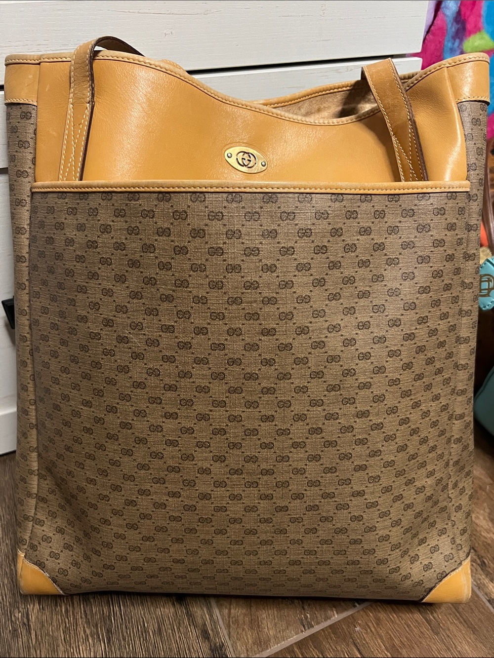 Authentic Vintage Gucci Micro GG Supreme Monogram Large Tote Bag Italy
